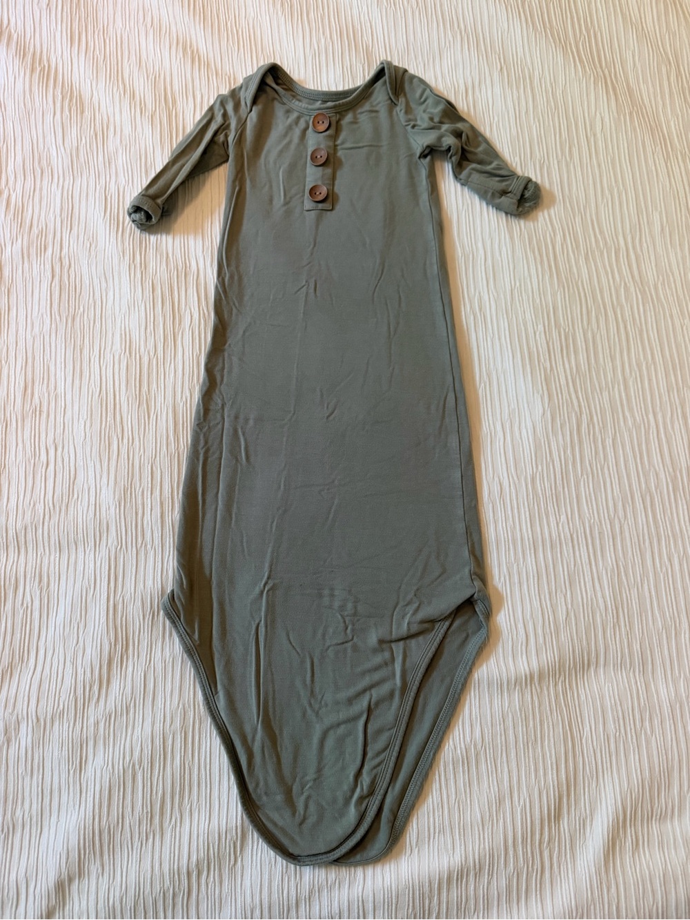 Caden Lane Olive Green Maxi Gown with Wooden Buttons